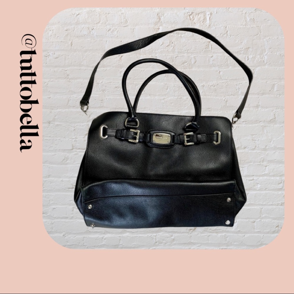 Michael Kors Black with Silver Leather Satchel